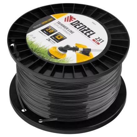 Леска для триммера двухкомпонентная квадрат, 2,0мм х 251м, на DIN катушке EXTRA CORD// Denzel 96844 купить в Нефтеюганске