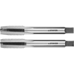 Комплект метчиков STAYER &quot;MASTER&quot;, сталь 9ХС, М12х1,5, 2 шт 28025-12-1.5-H2