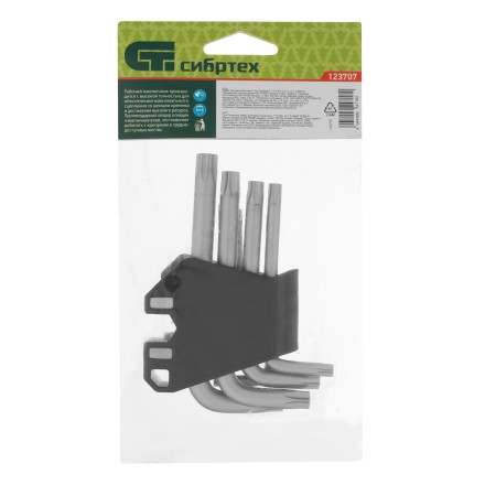 Набор ключей имбусовых Torx-Tempered, TT10-50, CrV, 9 шт. Сибртех 123707 купить в Нефтеюганске