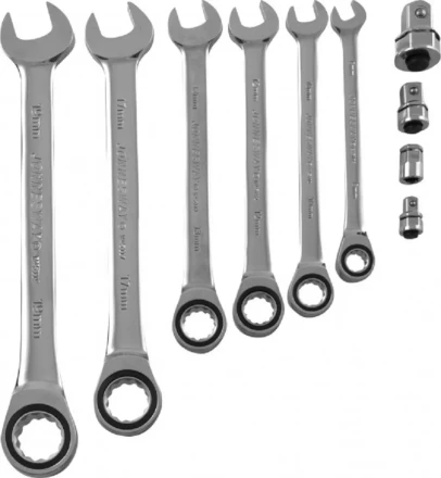 Набор ключей комбинированных трещеточных  8-19мм  адаптеры 10предметов Jonnesway W45110S 48879 купить в Нефтеюганске