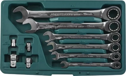 Набор ключей комбинированных трещеточных  8-19мм  адаптеры 10предметов Jonnesway W45110S 48879 купить в Нефтеюганске