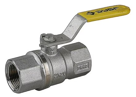 Кран шаровой ЗУБР полнопроход газовый &quot;мама-мама&quot;, ручка, хромиров латунь, 1/2&quot; 4-51720-C-1/2 купить в Нефтеюганске