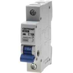 Выключатель автоматический СВЕТОЗАР 1-полюсный, 10 A, &quot;C&quot;, откл. сп. 6 кА, 230 / 400 В SV-49061-10-C