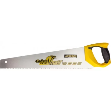 Ножовка STAYER &quot;PROFI&quot; &quot;COBRA&quot; GX700, трехгранный японский зуб, импульсная закалка, 2-х комп ручка, 7 TPI, 500мм 1513-50_z02 купить в Нефтеюганске