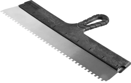 Шпатель ЗУБР "МАСТЕР" ФАСАДНЫЙ, нержавеющее полотно, 450мм, зуб 6х6мм 10078-45-06 купить в Нефтеюганске