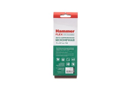 Лента шлиф. бесконечная HAMMER 75х457мм P80 купить в Нефтеюганске