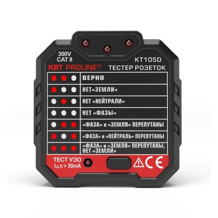Тестер розеток KT105D PROLINE КВТ купить в Нефтеюганске