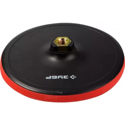 Тарелка опорная ЗУБР &quot;МАСТЕР&quot; пластиковая для УШМ под круг на липучке, мягкая полиуретановая прокладка, d 180 мм, М14 35782-180 купить в Нефтеюганске