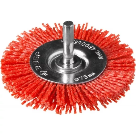 ЗУБР &quot;ПРОФЕССИОНАЛ&quot;. Щетка дисковая для дрели, нейлоновая проволока с абразивным покрытием, 75мм 35161-075_z02 купить в Нефтеюганске