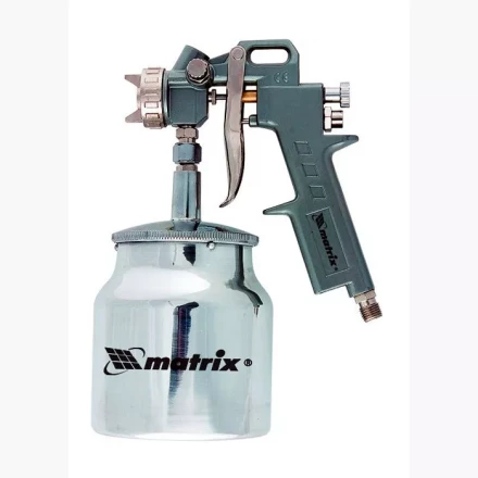 Пневматический краскопульт с нижним бачком V=1,0 л + сопла  диаметром 1.2, 1.5 и 1.8 мм  MATRIX 57316 купить в Нефтеюганске