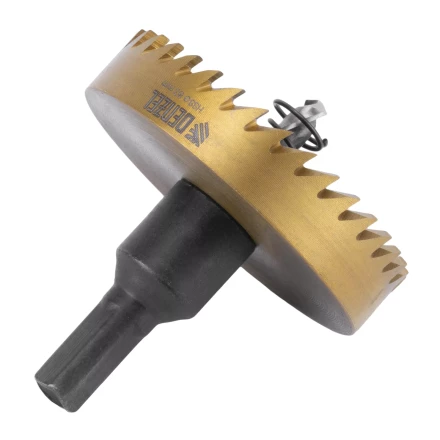 Коронка по металлу HSS, 63 мм, нитридтитановое покрытие Denzel 724120 купить в Нефтеюганске