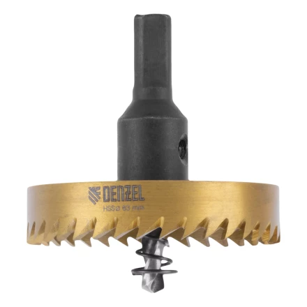 Коронка по металлу HSS, 63 мм, нитридтитановое покрытие Denzel 724120 купить в Нефтеюганске