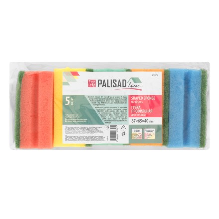 Губки для посуды профильные Comfort, 87 x 65 x 40 мм, 5 шт., Home Palisad 923575 купить в Нефтеюганске