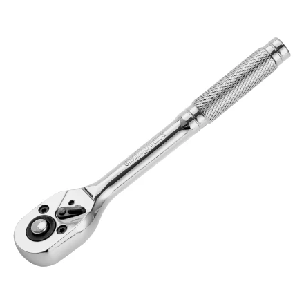 Ключ-трещотка 1/4&quot;, 45 зубьев, цельнометаллический, с быстрым сбросом, CrV, хром// Сибртех 14014 купить в Нефтеюганске