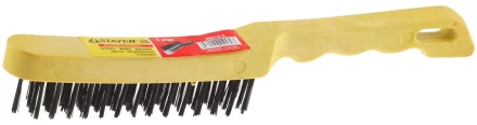 Щетка STAYER &quot;MASTER&quot; проволочная стальная с пластмассовой ручкой, 3 ряда 35015-3 купить в Нефтеюганске