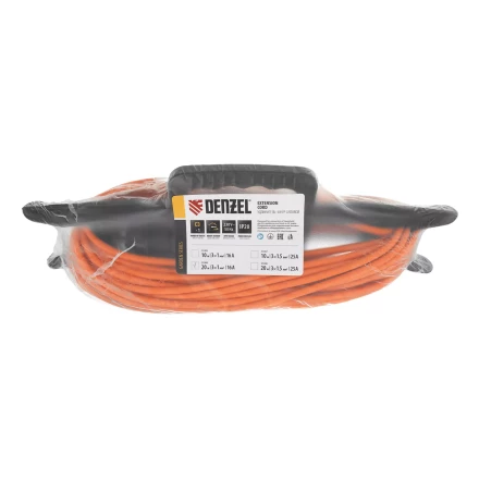 Удлинитель-шнур силовой Denzel 37406 Garden Series, ПВС, 20м, 1 розетка 3 x 1 мм, 3 м купить в Нефтеюганске