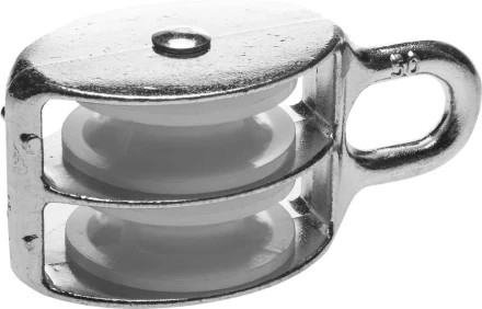 Блок ЗУБР двойной, оцинкованный, нейлоновый шкив, 12x50мм, 2 шт 4-304595-50 купить в Нефтеюганске