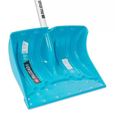 Лопата-скрепер для уборки снега Palisad 61797, полипропилен, 460х320х1300 мм, алюминиевый черенок, ПВХ, LUXE купить в Нефтеюганске