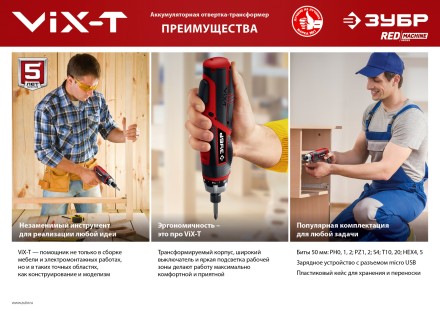 Отвертка-трансформер ViX-T ЗО-ЕМ-3.6 Ли серия МАСТЕР купить в Нефтеюганске