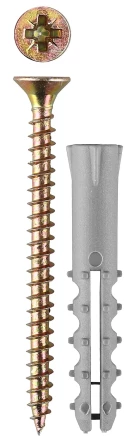 Дюбель ЗУБР &quot;МАСТЕР&quot; распорный полипропиленовый, тип &quot;Ёжик&quot;, в комплекте с шурупом, 6 х 30 / 3,5 х 40 мм, 15 шт 30661-06-30 купить в Нефтеюганске