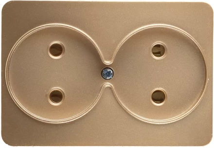 Розетка СВЕТОЗАР &quot;ГАММА&quot; без заземления, двойная, без вставки и рамки, цвет золотой металлик, 16А/~250В SV-54102-GM купить в Нефтеюганске