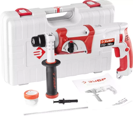Перфоратор ЗУБР SDS-plus, реверс, 3 Дж, 0-1100 об/мин, 0-4500 уд/мин, 780Вт, кейс ЗП-780ЭК купить в Нефтеюганске