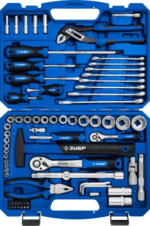 ЗУБР Универсал-76, 76 предм., (1/2+ 1/4), универсальный набор инструмента, Профессионал (27670-H76) купить в Нефтеюганске