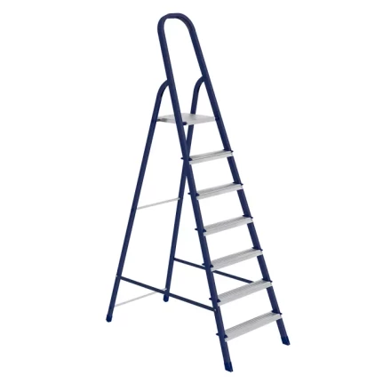 Стремянка 7 ступеней стальная оцинкованные ступени СИБРТЕХ 97847 купить в Нефтеюганске