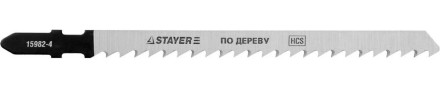 Полотна STAYER &quot;PROFI&quot;, T301CD, для эл/лобзика, HCS, по дереву, EU-хвост., шаг 4мм, 100мм, 2шт 15982-4_z01 купить в Нефтеюганске