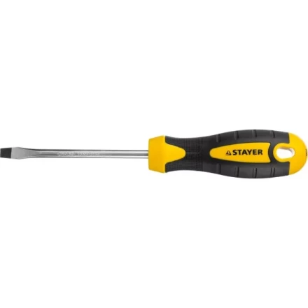 Отвертка STAYER &quot;MASTER&quot; &quot;ТECHNO&quot;, двухкомпонентная рукоятка, магнитный наконечник, Cr-V, SL6,0x100мм 2507-06-10_z02 купить в Нефтеюганске