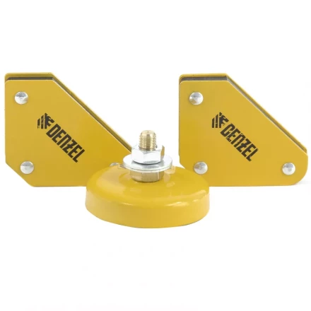 Набор из 2 магнитных сварочных фиксаторов и магнитной клеммы &quot;масса&quot; Denzel 97557 купить в Нефтеюганске