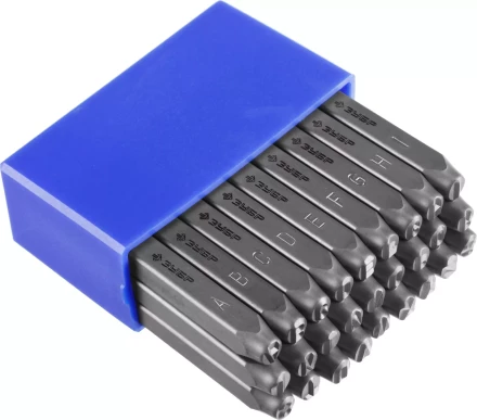 Клейма ЗУБР буквенные латинские, шрифт 5мм 21505-05_z01 купить в Нефтеюганске