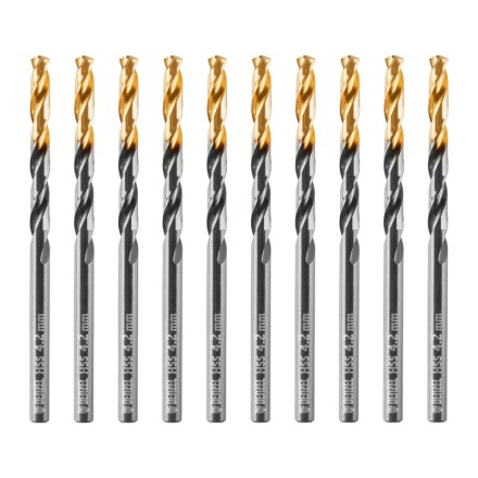 Сверло по металлу, 4,2 мм, HSS-Tin, Golden Tip, 10 шт. Denzel 717210 купить в Нефтеюганске