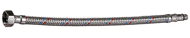 Подводка гибкая ЗУБР для воды к смесителям, оплетка из нержавеющей стали, укороченная, г/ш 1/2" - 0,8м 51002-080 купить в Нефтеюганске