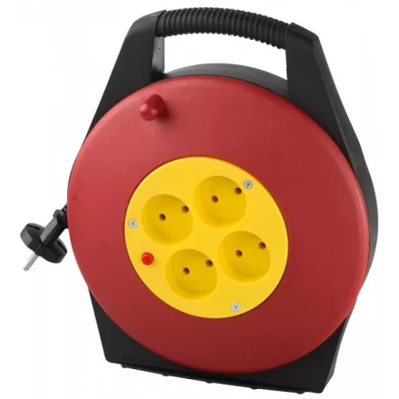 Удлинитель электрический на катушке, евро, 4 гнезда, 10м, СВЕТОЗАР SV-55071-10 купить в Нефтеюганске