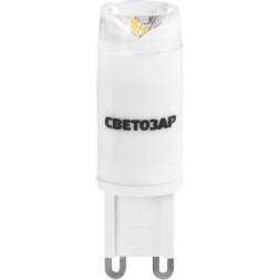 Лампа СВЕТОЗАР светодиодная &quot;LED technology&quot;, цоколь G9, теплый белый свет (3000 К), 2,5Вт (20) 44595-20