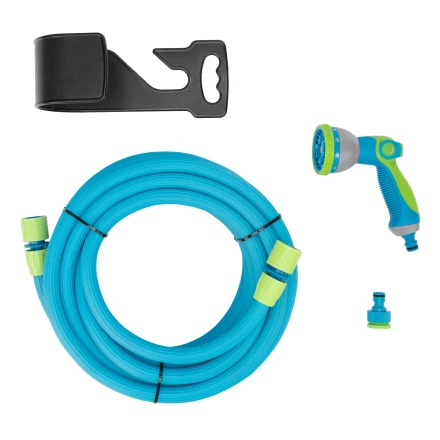 Набор поливочный Palisad 67671, шланг 7,5-22,5м, пистолет 8 реж., чехол, подвес, LUXE купить в Нефтеюганске