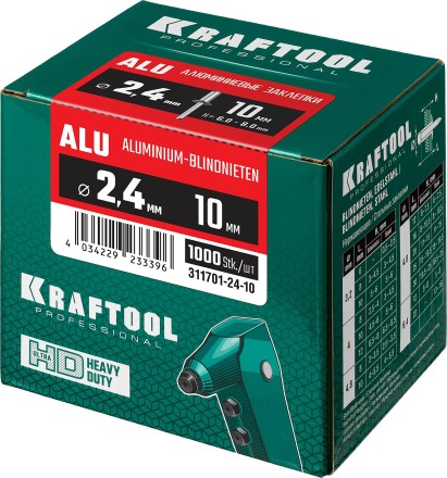Заклепки алюминиевые KRAFTOOL 311701-24-10 купить в Нефтеюганске