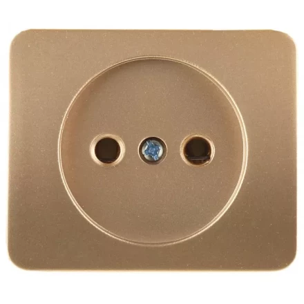 Розетка СВЕТОЗАР &quot;ГАММА&quot; без заземления, одинарная, без вставки и рамки, цвет золотой металлик, 16А/~250В SV-54100-GM купить в Нефтеюганске
