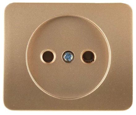 Розетка СВЕТОЗАР &quot;ГАММА&quot; без заземления, одинарная, без вставки и рамки, цвет золотой металлик, 16А/~250В SV-54100-GM купить в Нефтеюганске