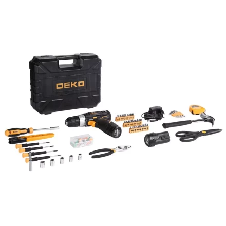 Дрель аккумуляторная DEKO GCD12DU3, 063-4133 + набор 104 инструмента купить в Нефтеюганске