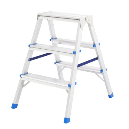 Стремянка двусторонняя 3 ступени алюминиевая Сибртех 97923 купить в Нефтеюганске