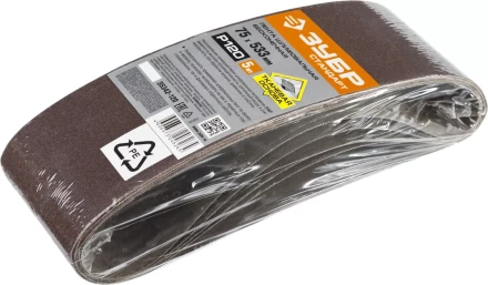 Лента шлифовальная бесконечная ЗУБР &quot;СТАНДАРТ&quot; на тканевой основе, для ЛШМ, P120, 75х533мм, 5 шт 35342-120 купить в Нефтеюганске