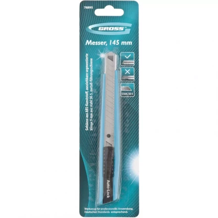 Нож 145 мм корпус ABS-пластик выдв. сегм. лезвие 9 мм SK-5 метал. направляющая GROSS 78895 купить в Нефтеюганске