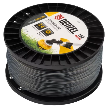 Леска для триммера двухкомпонентная круглая, 2,4мм х 192м, на DIN катушке EXTRA CORD// Denzel 96808 купить в Нефтеюганске
