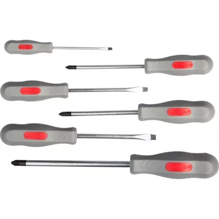 Набор ЗУБР "МАСТЕР": Отвертки, Cr-v, эргономичная двухкомпонентная рукоятка, 6шт 25065-H6_z02 купить в Нефтеюганске