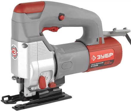 Лобзик ЗУБР, 3-х позиционный маятниковый ход, EU-хвостовик, сталь-10мм/дерево-60мм, 0-3100ходов/мин, 650Вт ЗЛ-650ЭМ купить в Нефтеюганске