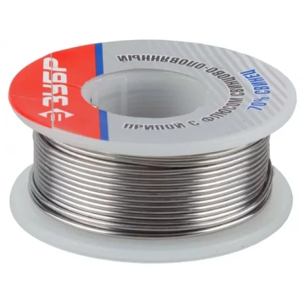 Припой ЗУБР оловянно-свинцовый, 30% Sn / 70% Pb, 100гр 55422-100 купить в Нефтеюганске