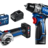 ЗУБР КОМПАКТ #5, набор: дрель-шуруповерт + мини УШМ, BRUSHLESS, 12 В, 45 Н·м, 2 АКБ тип Т7 (4 и 2 А·ч), кейс, Профессионал (DB-121-42AB) купить в Нефтеюганске