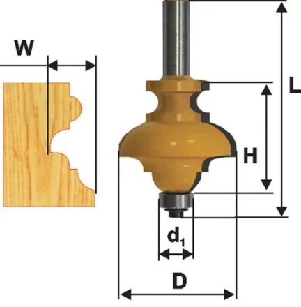 Фреза кромочная фигурная мультипрофиль хв. 8мм 46405 купить в Нефтеюганске